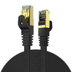 Veetop Cat 8 Ethernet Cable, Round 3.2FT Ethernet Cable High Speed 26AWG Cat 8 Internet Cable 40Gbps, 2000MHz with Gold Plated RJ45 Connector, Weatherproof SFTP, for Router/Gaming/Modem (Black)