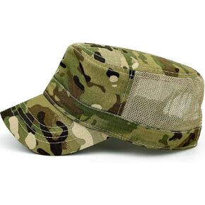 Mens Waterproof Camo Cadet Army Hats American Flag Buckle Womens Quick Dry Flat Top Military OCP Patrol Corps Caps