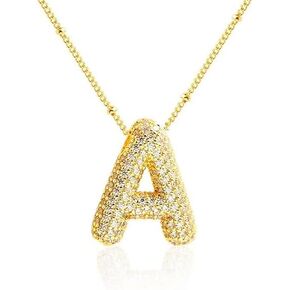 AD Beads Bubble Letter Pendant Necklace