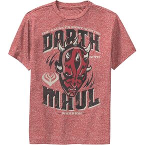 Star Wars Clone Wars Darth Maul Boy's Performance Tee, Red Heather, Medium