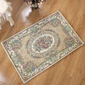 UKELER Luxury Soft Rustic Floral Doormats Washable Elegant Shabby Rose Rug Non Slip Accent Floor Rugs for Bathroom Bedroom Kitchen (Country Rose, 23.6''x35.4'')