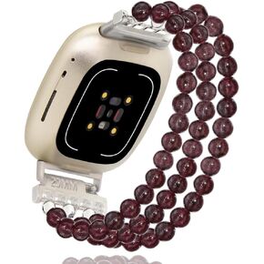 C&L Accessories Bands Compatible with Fitbit Versa 3 Bands/Versa 4 Bands/Fitbit Sense 2/Sense Band Gemstone Beaded