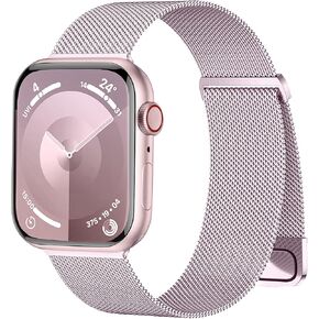 Rabini Magnetic Bands Compatible for Apple Watch Band 40mm Women 38mm 41mm 42mm 44mm 45mm 49mm Men, Stainless Steel Mesh Metal Adjustable Sport Strap Wristband iWatch Series 9 8 7 6 5 4 3 2 1 SE Ultra