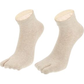 VOCOSTE 1 Pair Full Finger Two Toe Socks Unisex Non Slip Sticky Daily Fit Finger Socks