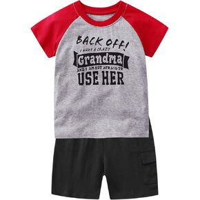 Little Boys Dinosaur Short Sleeve Set 2Pcs, 18/24M Black