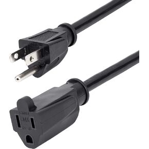 StarTech.com 15ft (4.5m) Heavy Duty Extension Cord, NEMA 5-15P to NEMA 5-15R Extension Cord, 15A 125V, 14AWG, Heavy Gauge Extension Power Cable, Heavy Duty AC Power Cord, Black (HX-15F-POWER-CORD)
