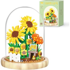Flowers Bouquet Building Blocks Set,Mini Bricks Artificial Flower Set,DIY Sunflower Botanical Collection,Bonsai Tree Friends Set,Valentine's Anniversaries Birthday Gift for Girls Adults Women
