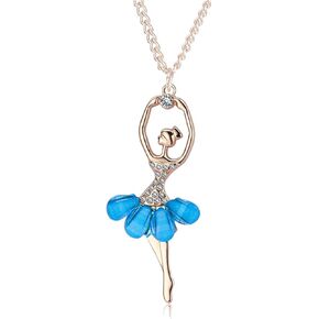 Ballerina Necklace for Women Charm Crystal Rhinestone Ballerina Pendant Necklace Dainty Sweet Dancer Dancing Necklace Ballet Recital Themed Dancer Gifts