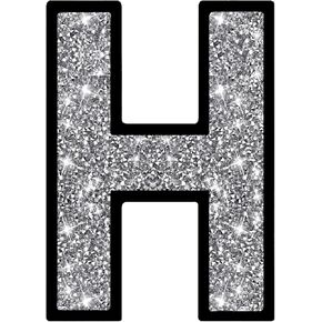 Letters Signs for Home Décor，Crystal Crushed Diamond Accent Sign for Wall Decor, Black DIY Custom Capital Letters for a Decoration on Bar, Desk, Dresser, Party Birthday, Wedding.（&）