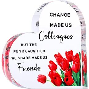 HESIN Acrylic Heart Gift for Retirement Inspirational Quotes Table Decoration Poem Keepsake Personalized Ornament Retired Gift Table Decoration(retirement)