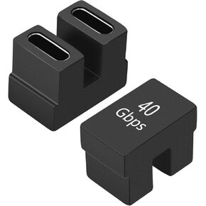 USB C 180 Degree Angled Adapter, U Shape USB C 2.0 Male to Female Adapter, Type C Angled Adapter Data Transfer Connector Compatible for Samsung, MacBook and More
