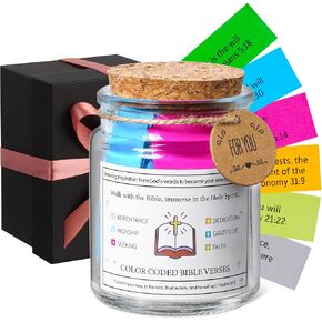 Bible Verse Jar, Read Me When Bible Verses Jar for Emotions and Feelings, Christian Gifts for Women, Graduation gift, Daily Motivational Scripture Prayer Hope Jar, Comes With A 48-inch Ribbon Bow.