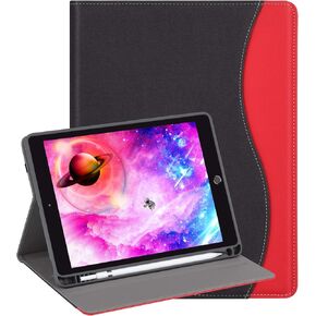 HFcoupe 10.2 Inch iPad Case for 9th 8th 7th Generation(2021/2020 / 2019), Multi-Angle Stand Protective Cover for iPad Gen 9 8 7, Auto Wake/Sleep Folio with Pencil Holder and Pocket, Dark Brown in Kuwait