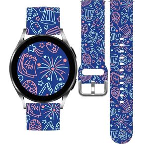 TOXXU Holidays Watch Band 20mm Compatible with Samsung Galaxy Watch 6/5/ 5 Pro/ 4/3/ 6 Classic/ 4 Classic/Active 2/ Active for Women Men, Stylish Cute Pattern Xmas Printed Replacement Strap