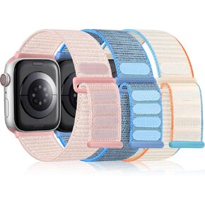 Lenrao 3 Pack Sport Nylon Band Compatible with Apple Watch Band 45mm 42mm 44mm 49mm 38mm 40mm 41mm, Loop Braided Soft Men Women Strap Compatible for iWatch band Series Ultra 2 SE 9 8 7 6 5 4 3 2 1 in Kuwait