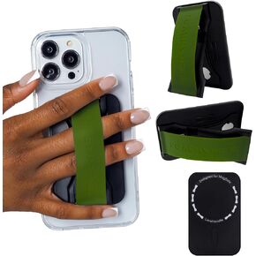 LoveHandle PRO MagSafe Compatible Phone Grip - Phone Strap - Mount, Handle and Kickstand for Smartphone and Tablet - Crystal Clear Glitter - Eligible for All magsafe Devices in Kuwait