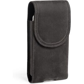 Hengwin Leather Phone Holster Compatible with iPhone 15 Pro Max 14 Pro Max 14 Plus 13 Pro Max 12 Pro Max Samsung Galaxy S23+ A54 Holster Case with Belt Clip Belt Loop Pouch Cell Phone Holder (Grey)
