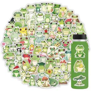 102 Pack Cute Frog Stickers for Kids Teens,Fun Frog Stickers Vinyl Waterproof Stickers Decor Party Favors for Water Bottle Laptop