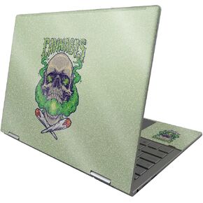 MightySkins Glossy Glitter Skin Compatible with HP Envy x360 13" (2022) - Skull and Joints | Protective, Durable High-Gloss Glitter Finish | Easy to Apply and Change Styles | Made in The USA