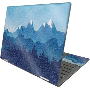 MightySkins Glossy Glitter Skin Compatible with HP Envy x360 13" (2022) - Blue Mountains | Protective, Durable High-Gloss Glitter Finish | Easy to Apply, Remove, and Change Styles | Made in The USA