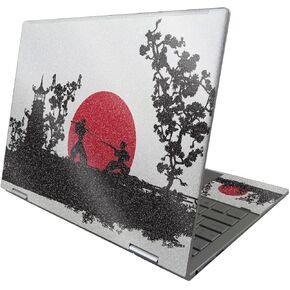 MightySkins Glossy Glitter Skin Compatible with HP Envy x360 13" (2022) - Nihon Samurai | Protective, Durable High-Gloss Glitter Finish | Easy to Apply, Remove, and Change Styles | Made in The USA