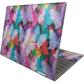 MightySkins Glossy Glitter Skin Compatible with HP Envy x360 13" (2022) - Prismatic Butterflies | Protective, Durable High-Gloss Glitter Finish | Easy to Apply and Change Styles | Made in The USA