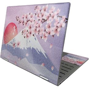 MightySkins Glossy Glitter Skin Compatible with HP Envy x360 13" (2022) - Fuji Sunset | Protective, Durable High-Gloss Glitter Finish | Easy to Apply, Remove, and Change Styles | Made in The USA