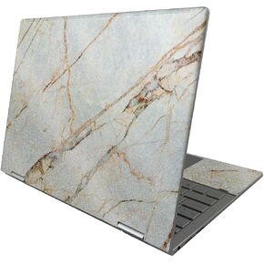 MightySkins Glossy Glitter Skin Compatible with HP Envy x360 13" (2022) - Antique Marble | Protective, Durable High-Gloss Glitter Finish | Easy to Apply and Change Styles | Made in The USA