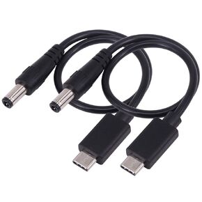 سلك طاقة USB إلى DC، Yeworth [2 حزمة] 0.25 متر USB 2.0 نوع A ذكر إلى تيار مستمر 5.5 × 2.1 مم كابل توصيل تيار مستمر USB إلى 5 فولت محول شحن الطاقة