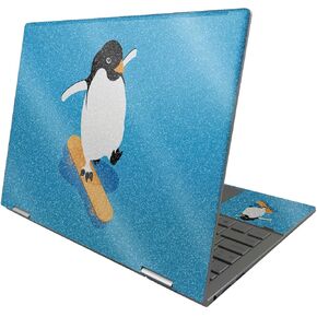 MightySkins Glossy Glitter Skin Compatible with HP Envy x360 13" (2022) - Skater Penguin | Protective, Durable High-Gloss Glitter Finish | Easy to Apply, Remove, and Change Styles | Made in The USA