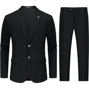 WEEN CHARM Men's Lightweight Breathable 2-Piece Summer Seersucker Suit Casual Blazer Pants Set Cool Comfortable Suit for Men