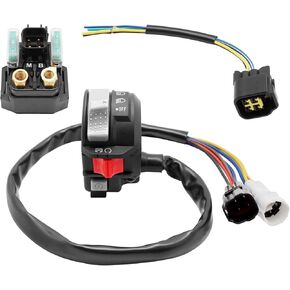 M MATI Start Stop Switch & Starter Solenoid Relay & Plug for Yamaha YFZ450R YFZ450X 2009-2023 Kodiak 700 Some-Models 2016-2023 1S3-83973-11-00 3B4-81940-00-00 18P-81940-00-00