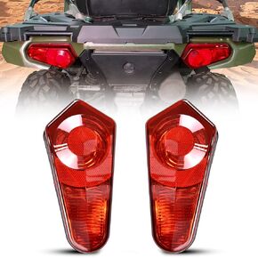 Red Tail Lights Housing Aeesmbly for Polaris Sportsman RZR ACE 05-24, Rear Brake Stop Lamp Shell Cover for Polaris Sportsman 450 500 800 RZR ACE 2005-2024 Accessories (OEM #2411153 2411154)