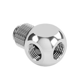 Barrow G1/4" 4-way Ball Fitting, Rotary, Silver Shiny