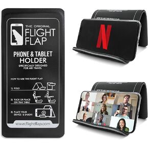 Flight Flap Phone & Tablet Holder Stand 12x7" – Flexible Stand for Flying, Traveling, in-Flight, Zoom Video Calls, Books – Travel Essential, Compatible with iPad, Google Pixel, Fire, Kindle (XL)