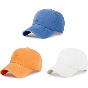 3 Pack Baseball Cap Vintage Washed Unstructured Dad Hat Golf Ball Cap for Men Women