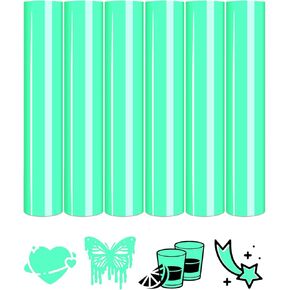 Tintnut Neon HTV Heat Transfer Vinyl -6 Sheets 12" x 10" Pastel Neon Orange HTV Iron on Vinyl for Fabrics Pastel HTV Vinyl Compatible with Cricut and Silhoutte Cameo