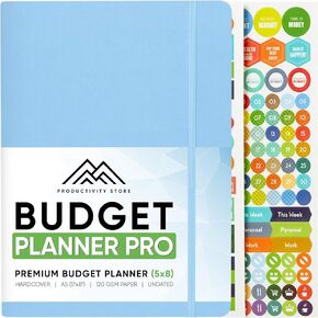 Best 2025 Budget Planner & Budget Book | 12-Mo Finance Planner, Monthly Bill Organizer, Budget, Debt, Saving & Expense Tracker With Budget Stickers | Productivity Store | Black