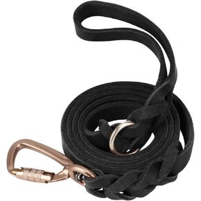 Joytale Leather Dog Leash, Genuine Cowhide Leather Leash 6ft by 3/4in, Heavy Duty Dog Leash with Lightweight Aluminum Hook, Soft and Durable Leash for Large Medium Dogs, Brown
