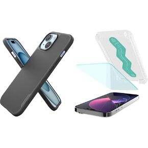 Smartish iPhone 15 Pro Magnetic Case - Gripmunk Compatible with MagSafe [Lightweight + Protective] Slim/Thin Grip Cover with Microfiber Lining - Black Tie Affair