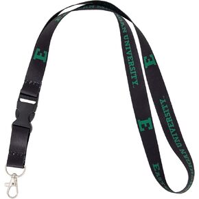 Desert Cactus Eastern Michigan University Lanyard EMU Eagles Car Keys ID Badge Holder Keychain Detachable Breakaway Snap Buckle (Black)
