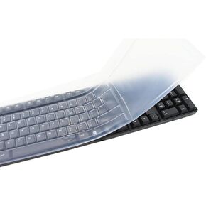 Silicone Keyboard Cover Skin Protector for Standard Size Computer/Desktop/PC with 104/107 Keys Keyboard, Universal Standard Keyboard Cover Skin - (Blue)