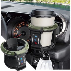 Car Cup Holder for Air Vent, Water Bottle Mount with Hook, Adjustable Air Outlet Drink Mount Stand, Multifunctional Holders for Coffee Tea Juice, Universal for Most Vehicle A/C Vents