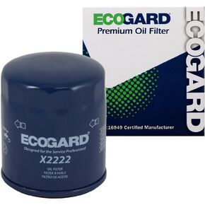 ECOGARD X2222 Premium Spin-On Engine Oil Filter for Conventional Oil Fits Chevrolet Silverado 1500 5.3L 2007-2013, Silverado 2500 HD 6.0L 2007-2019, Tahoe 5.3L 2007-2014, Malibu 2.5L 2013-2015