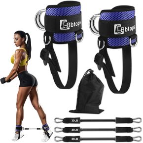Booty Ankle Resistance Bands with Cuffs,Ankle Bands for Working Out,Butt Glutes Workout Equipment,Adjustable Comfort fit Neoprene,Leg Resistance Bands for Women & Men Fitness Equipment