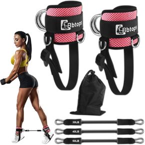 Booty Ankle Resistance Bands with Cuffs,Ankle Bands for Working Out,Butt Glutes Workout Equipment,Adjustable Comfort fit Neoprene,Leg Resistance Bands for Women & Men Fitness Equipment
