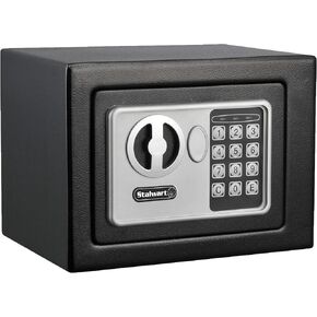 Digital Safe - Electronic Steel Safe with Keypad and Manual Override Keys - Protect Money, Jewelry, Passports - For Home, Business by Stalwart (Pink)