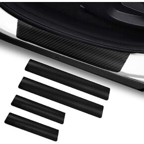 35.8inch Rear Bumper Protector, Black Rubber Scratch-Resistant Bumper Guards for Cars Door Edge Guards Self-adhesive Carbon Fiber Automotive Exterior Accessories Sticker(Bumper)