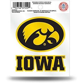 Rico Iowa Hawkeyes Logo Static Cling Car Decal NCAA