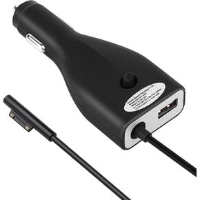 Surface Pro Car Charger, 42W 12V 2.58A Power Supply for Microsoft Surface Pro 3 Pro 4 Pro 5 Pro 6 Surface Go Surface Laptop & Surface Book with 5V 2.1A USB Fast Charging Port